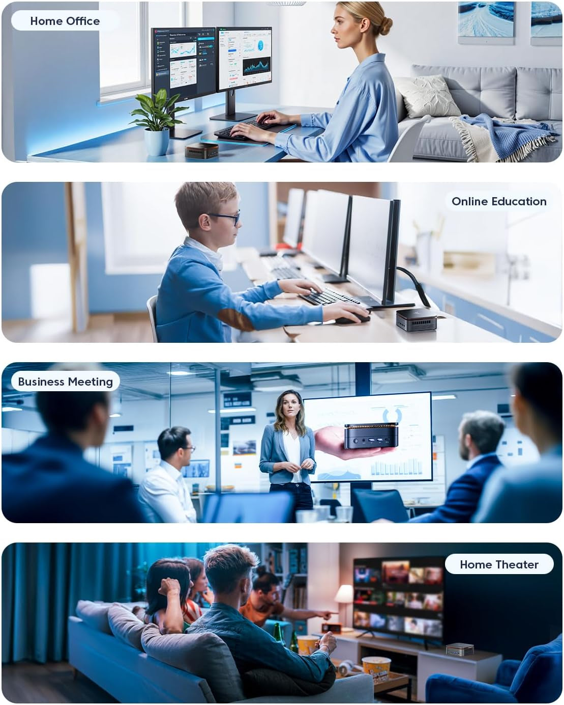 Pinova P1 Mini PC Computer, AMD Ryzen 4300U Processor, 16GB DDR4 RAM 256GB M.2 SSD, Mini Desktop Computer Support Triple 4K, USB-C, Wifi, Bluetooth, Ethernet, HTPC for Business, Education, Home