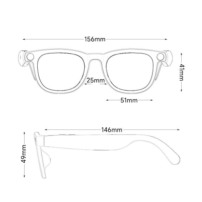 HIRO Smart AI Camera Glasses with 8MP Resolution Convenient Button Touch Adjustment for Travel Outdoor Adventures Hands-Free Photography 160+Languages Real-Time Translation Bluetooth Wireless Wearable Video Recording Gift Multifunctional Audio Sunglasse