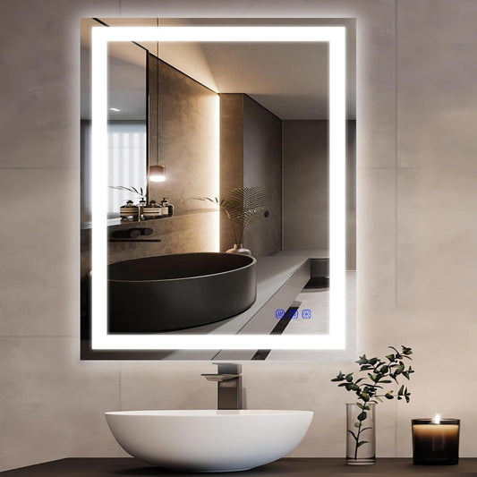 24"X32" LED Bathroom Mirror with Lights Frontlit Smart LED Mirror Bathroom for Wall Lighted Vanity Makeup Mirror with 3-Color Stepless Dimmable,Anti-Fog,Cri 95+,Memory Function