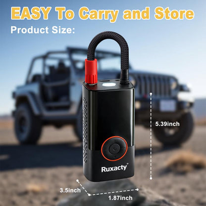 Ruxacty Upgraded Portable Digital Car Tire Inflator Pump 150PSI Wireless Air Compressor with Digital Pressure Gauge, LED Light, Auto Shut-Off Function, Large Capacity Battery for Cars, Motorcycles, Bicycles, and Inflatables