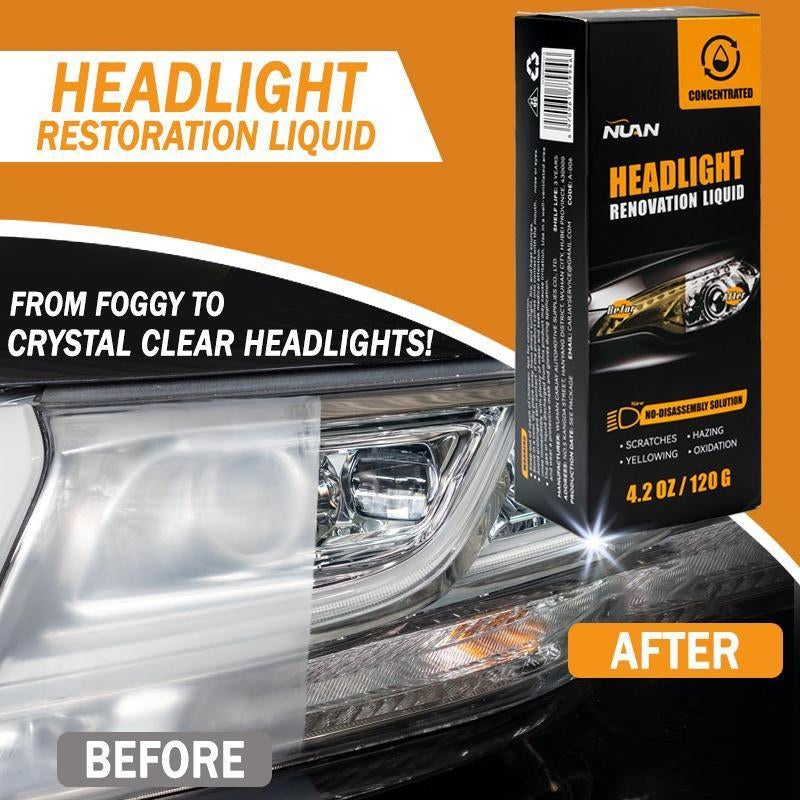 NUAN No-Sand Headlight Restoration Kit – Car Care Product for Yellowing & Scratch Repair