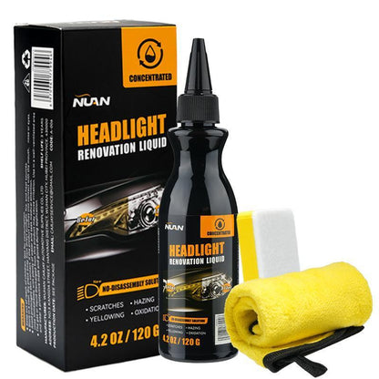 NUAN No-Sand Headlight Restoration Kit – Car Care Product for Yellowing & Scratch Repair