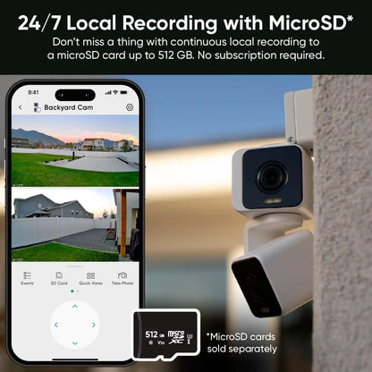 Duo Cam Pan Indoor/Outdoor IP65 2K 360° Pan/Tilt Smart Home Security Camera with Color Night Vision, Compatible with Alexa & Google Assistant, White