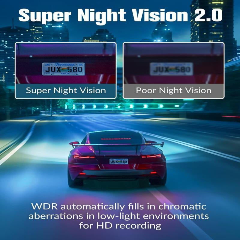 【QPJ】HD Driving Recorder，Super Night Vision, Loop Recording and 64GB Memory Card, Car Charger for Free Automotive Dvr Convenient Cop Dashcam