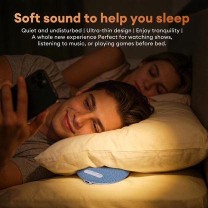 HYUNDAI S1 Ultra-Thin Bluetooth Pillow Speaker with Bluetooth 6.0, Soft Immersive Sound Field, Pillow CD Player for Bedtime Music & Audiobooks, Headphone-Free Sleep Speaker, Compatible with Android & Ios