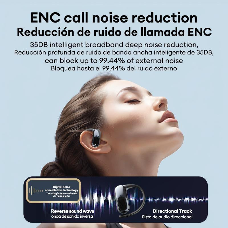 Openair Max Intelligent Earphones, OWS Wireless Multifunction Screen Bluetooth Earphones, Support Playing Music Phone Calls Headphones & Meeting Summary Earbuds