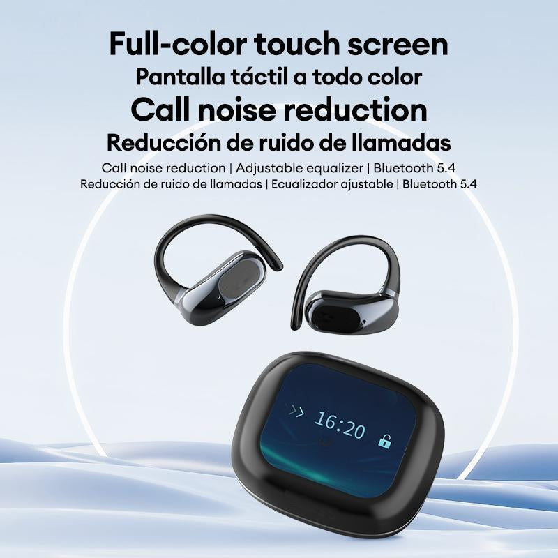 Openair Max Intelligent Earphones, OWS Wireless Multifunction Screen Bluetooth Earphones, Support Playing Music Phone Calls Headphones & Meeting Summary Earbuds