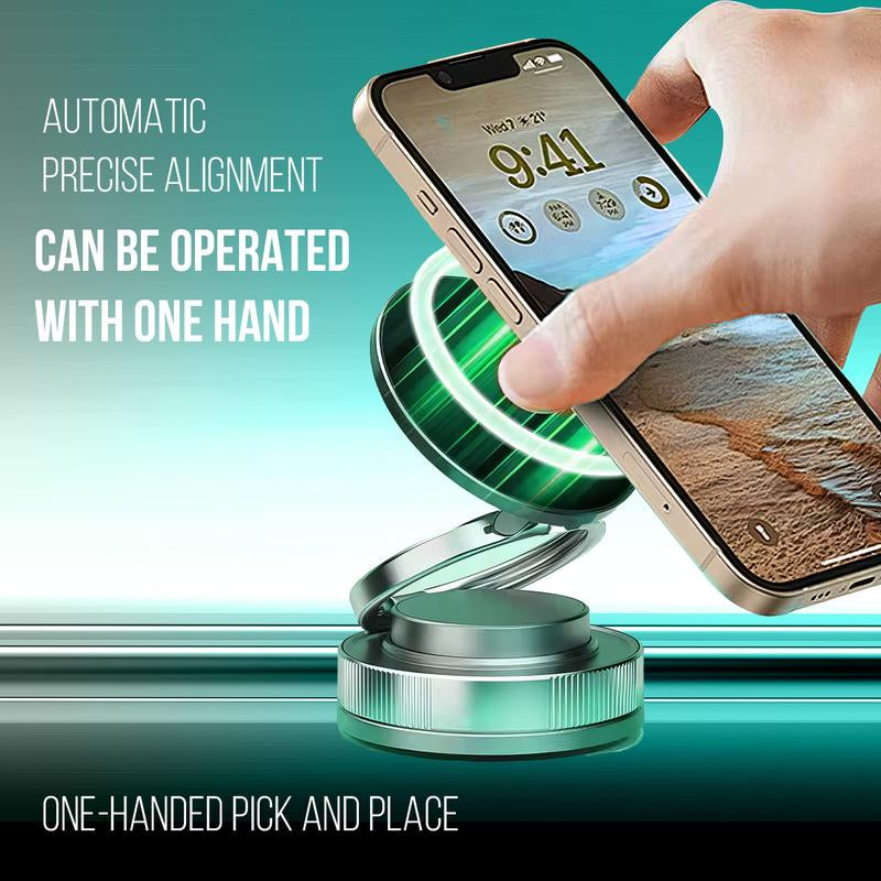 360° Rotating Magnetic Phone Holder with Suction Cup Magsafe-Compatible Mount for Car Mirror Gym or Makeup Use Portable and Adjustable Compatible with Iphone 11 and Newer Models