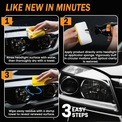 NUAN No-Sand Headlight Restoration Kit – Car Care Product for Yellowing & Scratch Repair
