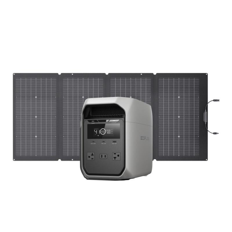 ECOFLOW DELTA 3 Classic Portable Power Station with 220W Solar Panel, Solar Charging, Lifepo4 Battery, 1800W AC/100W USB-C Output