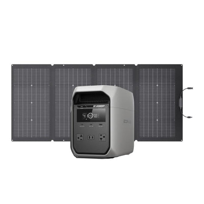 ECOFLOW DELTA 3 Classic Portable Power Station with 220W Solar Panel, Solar Charging, Lifepo4 Battery, 1800W AC/100W USB-C Output